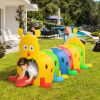 Qaba Kids Caterpillar Tunnel Playset, Indoor/Outdoor Crawl Equipment, 6 Sections | for Daycare, Preschool, Playground | Ages 3-6