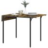 HOMCOM Foldable Kitchen Table for 2 to 4 People, Industrial Drop Leaf Table, Space-Saving Kitchen Table for Apartment, Rustic Brown