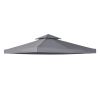 Outsunny 10' x 10' Gazebo Replacement Canopy 2 Tier Top UV Cover Pavilion Garden Patio Outdoor Dark Gray (TOP ONLY)
