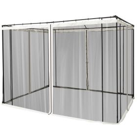 Outsunny 10x10 Gazebo with Netting, Canopy Tents with Zippers, black rings, high-quality polyester, Washable, (Sidewall Only) Black
