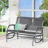 Outsunny Outdoor Glider Rocking Chair for 2, Patio Bench Swing with Steel Frame, Ideal for Garden, Porch - Black