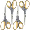 8" Titanium Bonded Scissors 4-Pack – Soft Grip Handle, Ultra-Sharp Multipurpose Shears for Home, Office & School Use