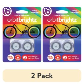 Orbit Color Morphing LED Bicycle Spoke Clip Lights, 2 Pack, Weather-Resistant, Easy Clip-On, 1" Width