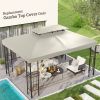 Outsunny Gazebo Replacement Canopy 13x10 ft Cream White 2-Tier UV Protection Top for Garden Patio