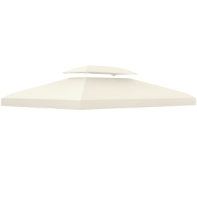 Outsunny Gazebo Replacement Canopy 13x10 ft Cream White 2-Tier UV Protection Top for Garden Patio