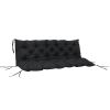 Outsunny Outdoor Seat Pads 3 Seater Bench Swing Chair Replacement Cushions Backrest Black