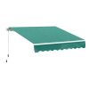 Outsunny 10' x 8' Manual Retractable Awning Sun Shade Shelter for Patio Deck Yard with UV Protection and Easy Crank Opening, Green