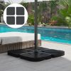 Outsunny Cantilever Patio Umbrella Base, 4-Piece Offset Stand, 158 lb Sand or 60L Water Capacity, Black