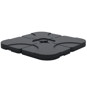 Outsunny Cantilever Patio Umbrella Base, 4-Piece Offset Stand, 158 lb Sand or 60L Water Capacity, Black