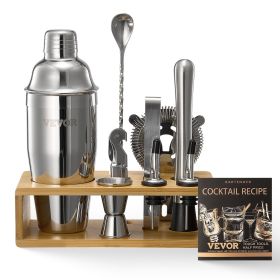 Cocktail Shaker Set 10 Pcs Bartender Kit Stainless Steel Bar Tool Set Silver