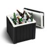 10 Gallon Cooler Side Table, Portable Ice Chest with Built-in Handle, Multifunctional Ice Cooler Outdoor Cocktail Side Table for Camping, Picnic