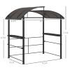 Outsunny Outdoor Grill Gazebo 8x5 with Vented PC Roof Side Shelves Canopy Shelter