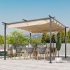 Outsunny Retractable Patio Gazebo Pergola 11.5'x11.5' UV Resistant Canopy Steel Frame