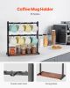 Coffee Mug Holder for Countertop 16 Hooks Cup Rack Wood Storage Base Organizer