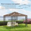 Outsunny 10' x 10' Gazebo Replacement Canopy 2 Tier Top UV Cover Pavilion Garden Patio Outdoor Coffee (TOP ONLY)