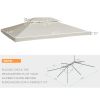 Outsunny Gazebo Replacement Canopy 13x10 ft Cream White 2-Tier UV Protection Top for Garden Patio