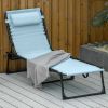 Outsunny Folding Chaise Lounge Chair, 4-Position Reclining, Breathable Mesh Seat, Outdoor Sun Tanning Chair for Beach, Yard, Patio, Blue