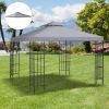 Outsunny 10' x 10' Gazebo Canopy Top Replacement, for 2 Tier Outdoor Canopy UV Cover Pavilion Garden Patio Outdoor, Light Grey (TOP ONLY)