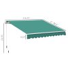 Outsunny 10' x 8' Manual Retractable Awning Sun Shade Shelter for Patio Deck Yard with UV Protection and Easy Crank Opening, Green