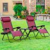 Outsunny 3-Piece Zero Gravity Set, Recliner Chairs with Side Table, Grey, Poolside & Camping