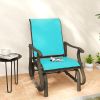 Outsunny Outdoor Glider Chair Patio Glider Swing Chair with Mesh Seat, Steel Frame for Backyard, Garden, Porch, Blue