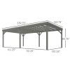 Outsunny 12' x 20' Outdoor Wooden Pergola, Grape Vine Gazebo with Concrete Anchors for Garden, Patio, Backyard, Deck, Gray