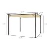 Outsunny Retractable Patio Gazebo Pergola 11.5'x11.5' UV Resistant Canopy Steel Frame