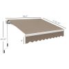 Outsunny 8' x 6.6' Patio Retractable Awning Manual Exterior Sun Shade Deck Window Cover, Brown