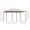 Outsunny 10' x 13' Outdoor Patio Gazebo Canopy Shelter with 6 Removable Sidewalls, & Steel Frame for Garden, Lawn, Backyard and Deck, Khaki