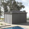 Outsunny 9.84' x 9.84' Universal Gazebo Sidewall Set with 4 Panel 40 Hook/C-Ring Included for Pergolas & Cabanas Light Gray