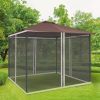 Outsunny 10x10 Gazebo with Netting, Canopy Tents with Zippers, black rings, high-quality polyester, Washable, (Sidewall Only) Black