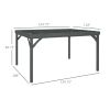 Outsunny 10' x 12' Outdoor Wood Pergola Gazebo Grape Trellis with Stable Structure and Concrete Anchors, Gray