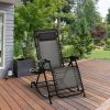 Outsunny Relaxation Redefined: Grey Zero Gravity Rocker with Headrest, Tray & Phone Holder
