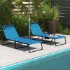 Outsunny Folding Chaise Lounge Chairs Set: Adjustable, Reclining, Outdoor Patio Furniture, Relaxation, Sky Blue|