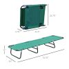 Outsunny Folding Patio Lounger Chair, Green, 5-Level Adjustable Back, Breathable, Sun Recliner, for Camping, Beach, Pool