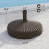 Outsunny Round Patio Umbrella Base Holder, Heavy Duty Outdoor Umbrella Stand Base, Filled Up to 62lbs with Stand or 51lbs with Water for Garden