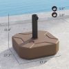 Outsunny Square Patio Umbrella Base Holder, Heavy Duty Outdoor Umbrella Stand Base, Filled Up to 55lbs with Stand or 44lbs with Water for Garden