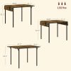 HOMCOM Foldable Kitchen Table for 2 to 4 People, Industrial Drop Leaf Table, Space-Saving Kitchen Table for Apartment, Rustic Brown