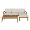 GRENADA L Shape 5pc Acacia Sectional Patio Sofa Set
