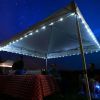 Outdoor Canopy LED Light String – 40 Ft Weather-Resistant Tent Lighting, Battery Operated, Cut-to-Fit – White