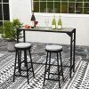 Outsunny Patio Bar Table: Bar Height with Built-In Bottle Opener, Wood Grain Plastic Top, 47.25" x 15" x 39", for Social Gatherings|