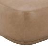 Pebble 44" Rounded Triangle Cocktail Ottoman, Tuscan Tan Brown Top Grain Leather