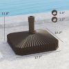 Outsunny Square Patio Umbrella Base Holder, Heavy Duty Outdoor Umbrella Stand Base, Filled Up to 42lbs with Stand or 33lbs with Water for Garden
