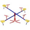 Outsunny Kids Seesaw Swivel Teeter Totter with 360° Spinning, 4 Seater Seesaw Outdoor Playground Equipment for Backyard