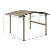 Outsunny 12' x 10' Outdoor Pergola with Bar Counter, Sun Shade Canopy, Aluminum and Steel Frame for Backyard