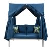 U_Style Outdoor Patio Sunbed with Curtains, High Comfort, Suitable for Multiple Scenarios