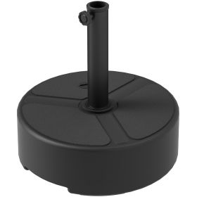 Outsunny Round Patio Umbrella Base Holder, Heavy Duty Outdoor Umbrella Stand Base, Filled Up to 44lbs with Stand or 40lbs with Water for Garden (Color: Black)