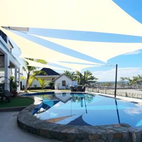 Artpuch Custom Size Cream Sun Shade Sail Triangle Canopy 185 GSM Durable Fabric UV Block Awning for Outdoor Patio Garden Backyard (Customized Availabl (Color: Cream, size: 11X20X20)