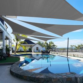 Artpuch Custom Size Dark Grey Sun Shade Sail Triangle Canopy 185 GSM Durable Fabric UV Block Awning for Outdoor Patio Garden Backyard (Customized Avai (Color: DARK GREY, size: 14X19X19)