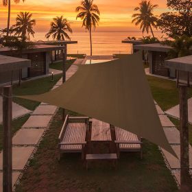 Artpuch Custom Size Brown Sun Shade Sail Triangle Canopy 185 GSM Durable Fabric UV Block Awning for Outdoor Patio Garden Backyard (Customized Availabl (Color: Brown, size: 12'X22')